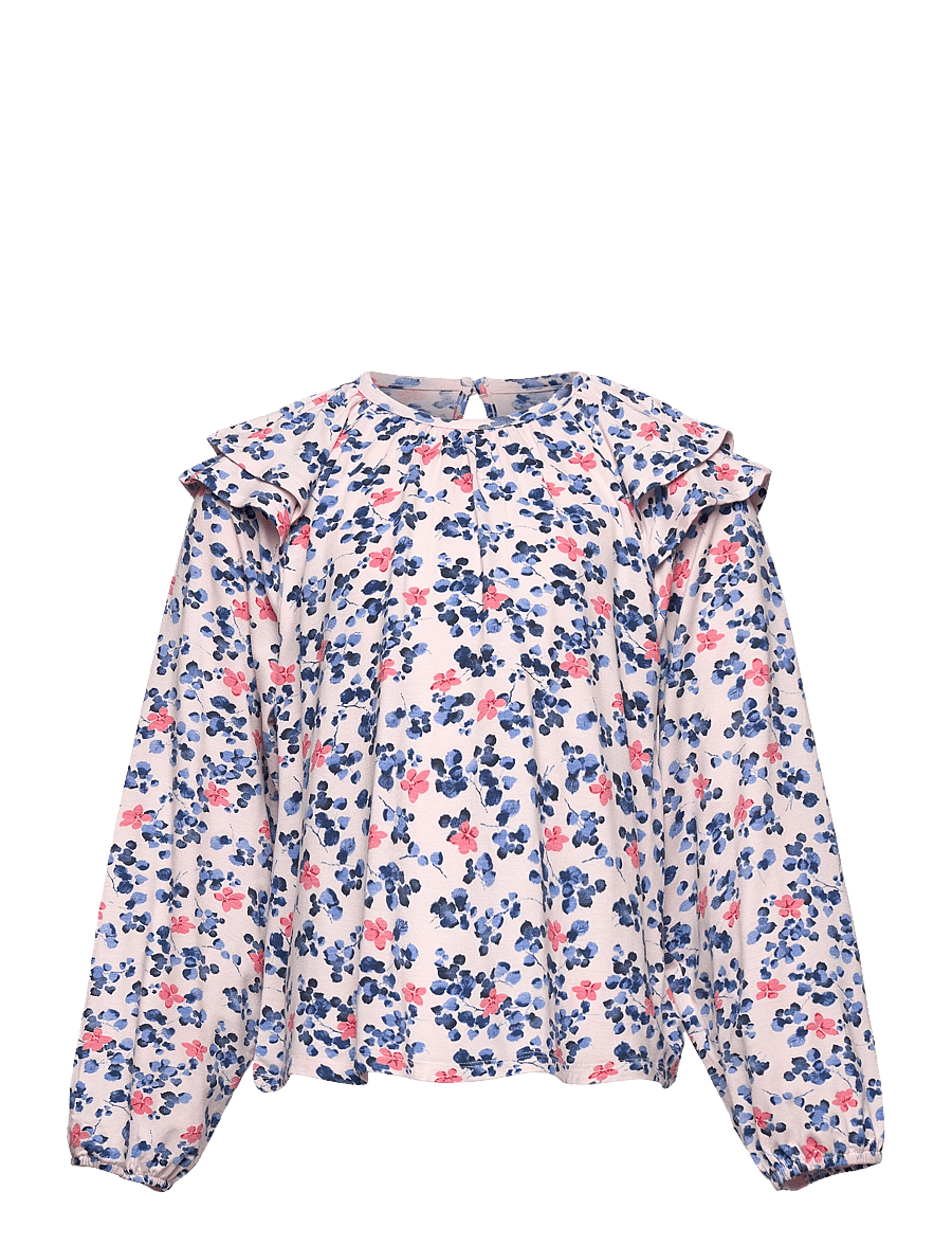 Minymo - T-shirt LS AOP - blússur og kyrtlar - pink dogwood - 1