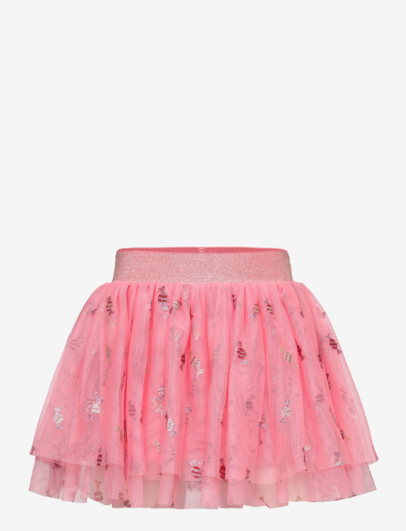 Minymo - Skirt w. Glitter AOP - kurze röcke - strawberry ice - 0