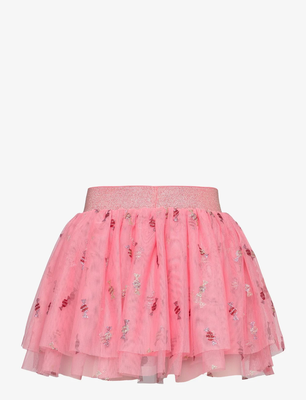 Minymo - Skirt w. Glitter AOP - short skirts - strawberry ice - 1