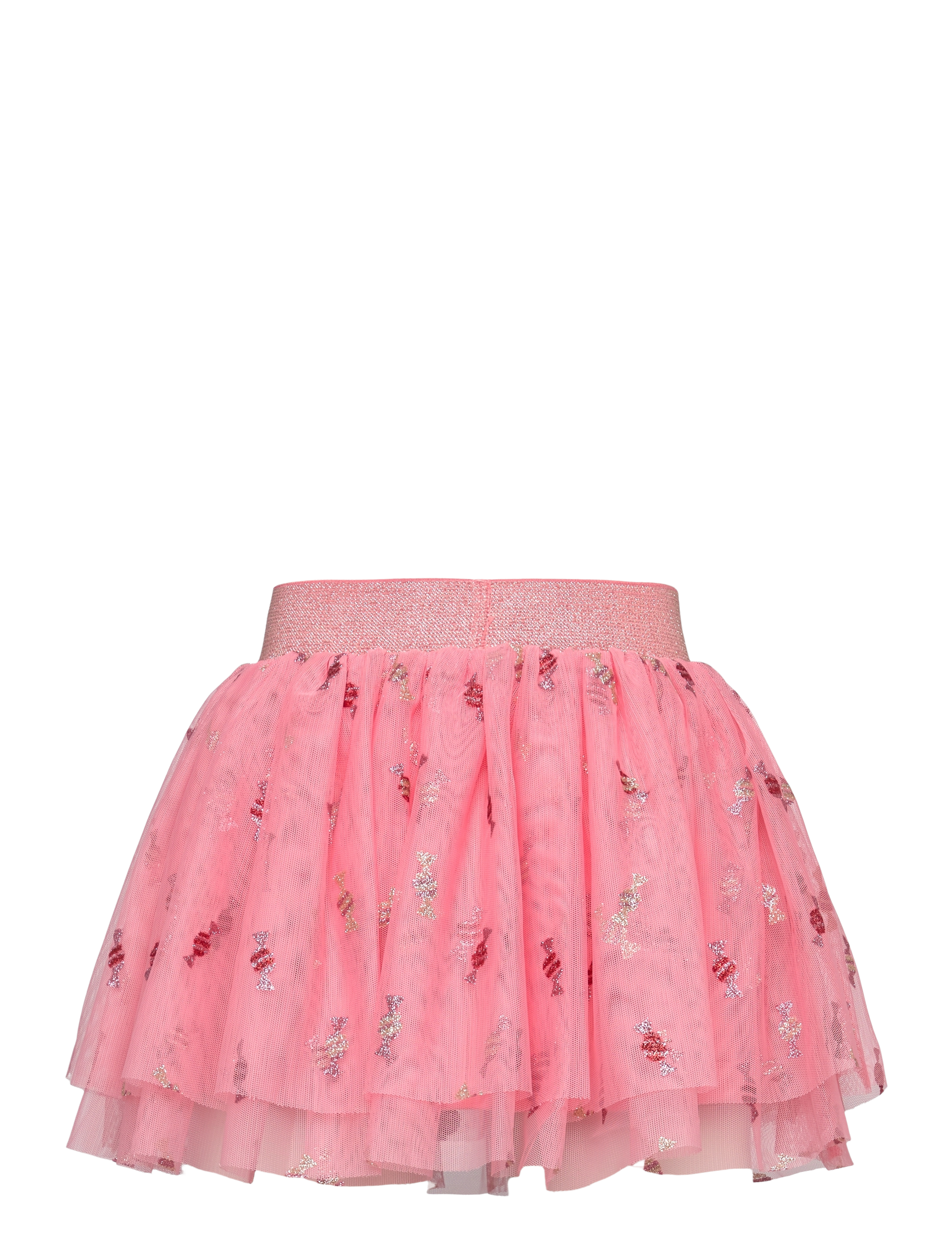 Minymo - Skirt w. Glitter AOP - strawberry ice - 1