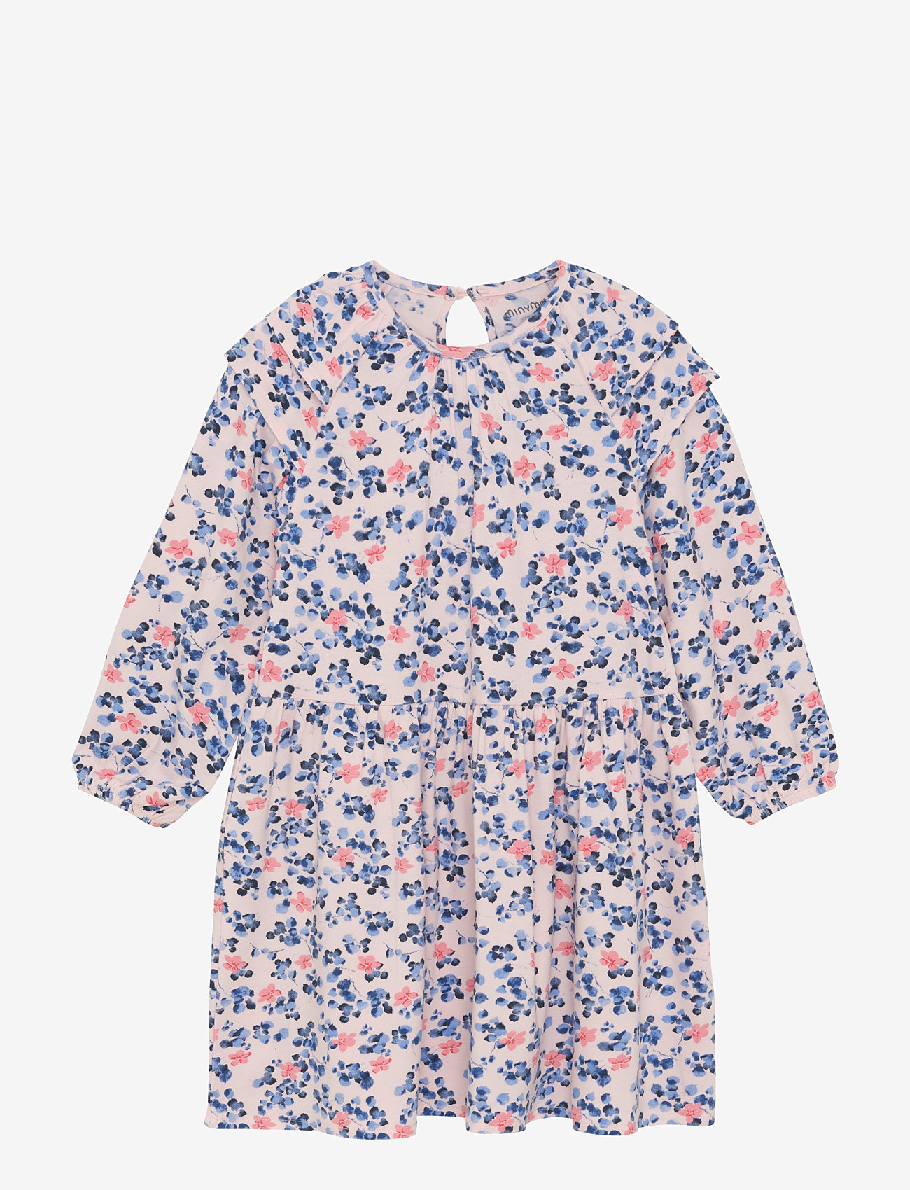 Minymo - Dress LS AOP - laisvalaikio suknelės ilgomis rankovėmis - pink dogwood - 1