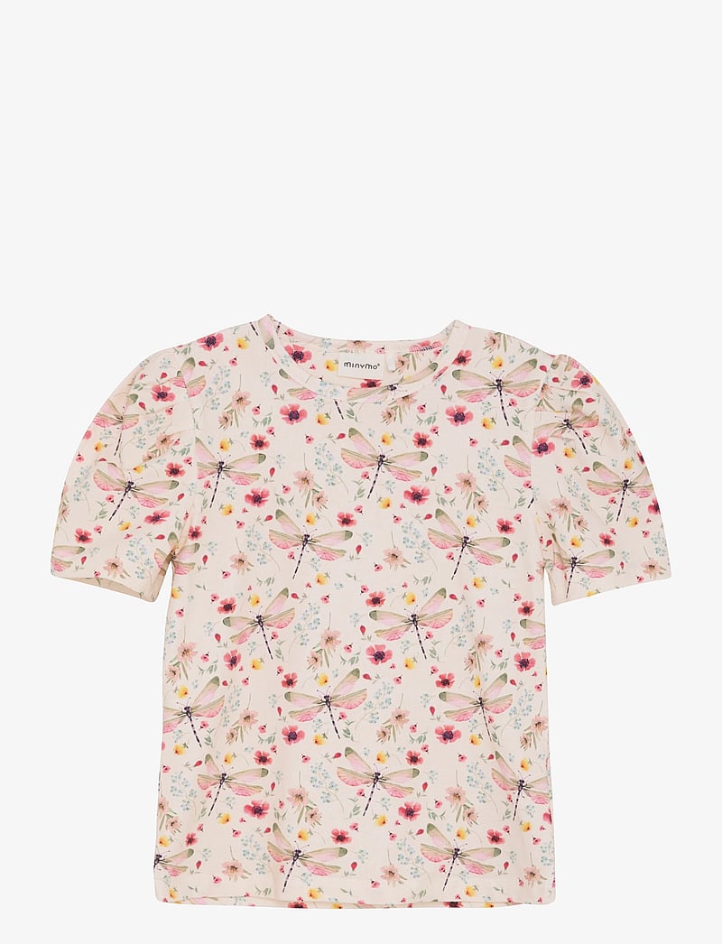 Minymo - T-shirt SS AOP - t-shirts - white swan - 0