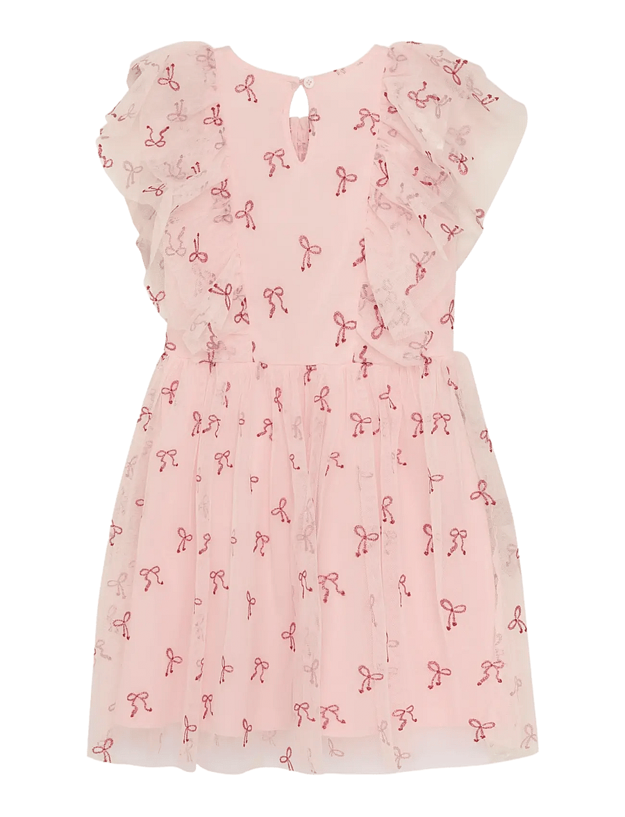 Minymo - Dress w. Glitter AOP - rosen quartz - 1