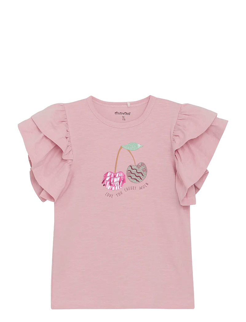 Minymo - T-shirt SS - kortärmade t-shirts - bleached mauve - 0