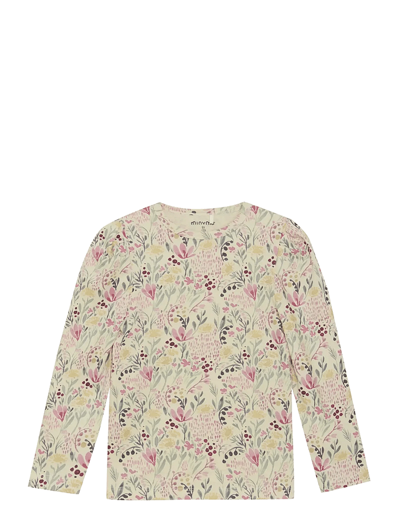 Minymo - T-shirt LS AOP - langärmelig - sandshell - 0