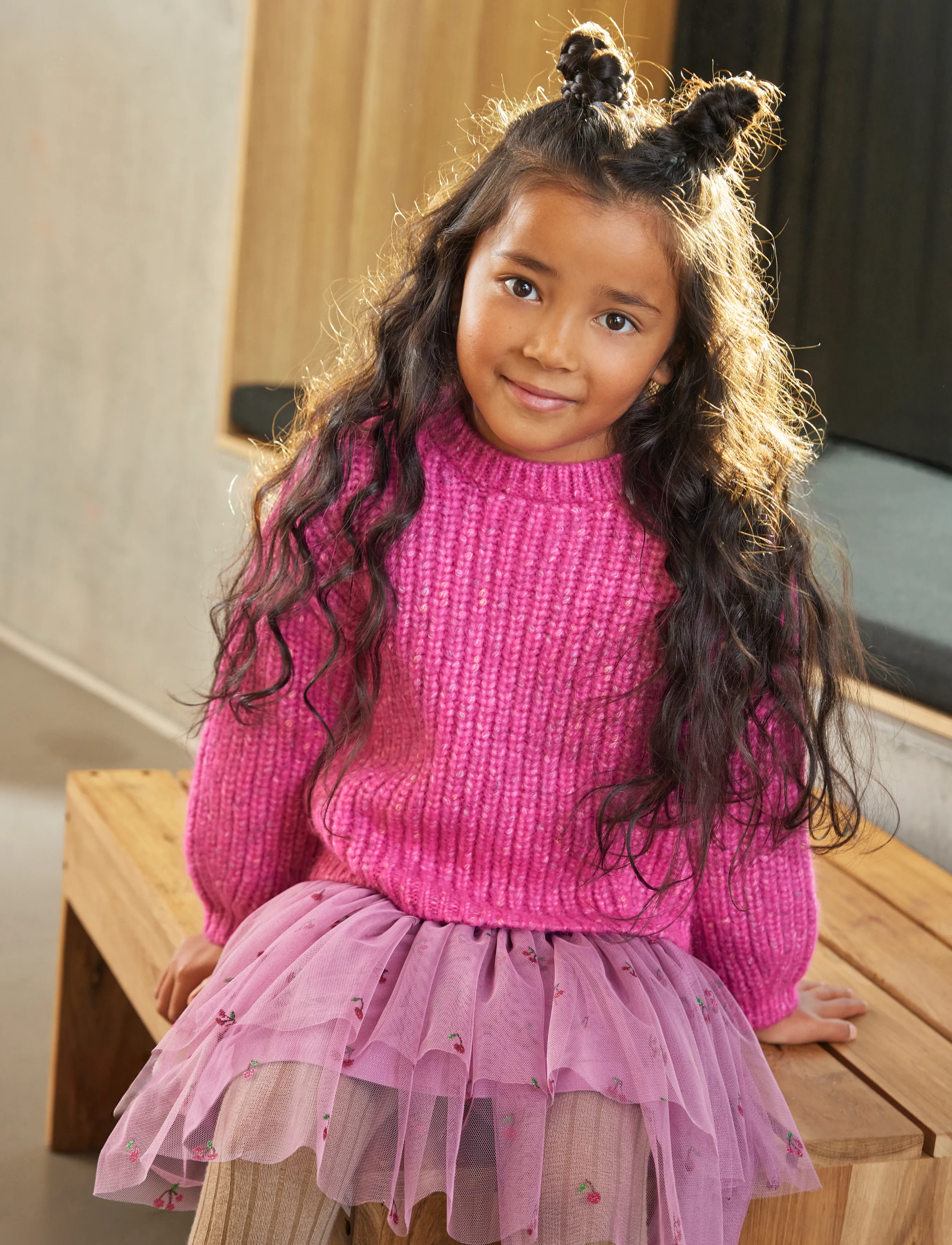 Minymo Pullover Knit, 110, Knitwear, Rosa - Pullovers, Kinder