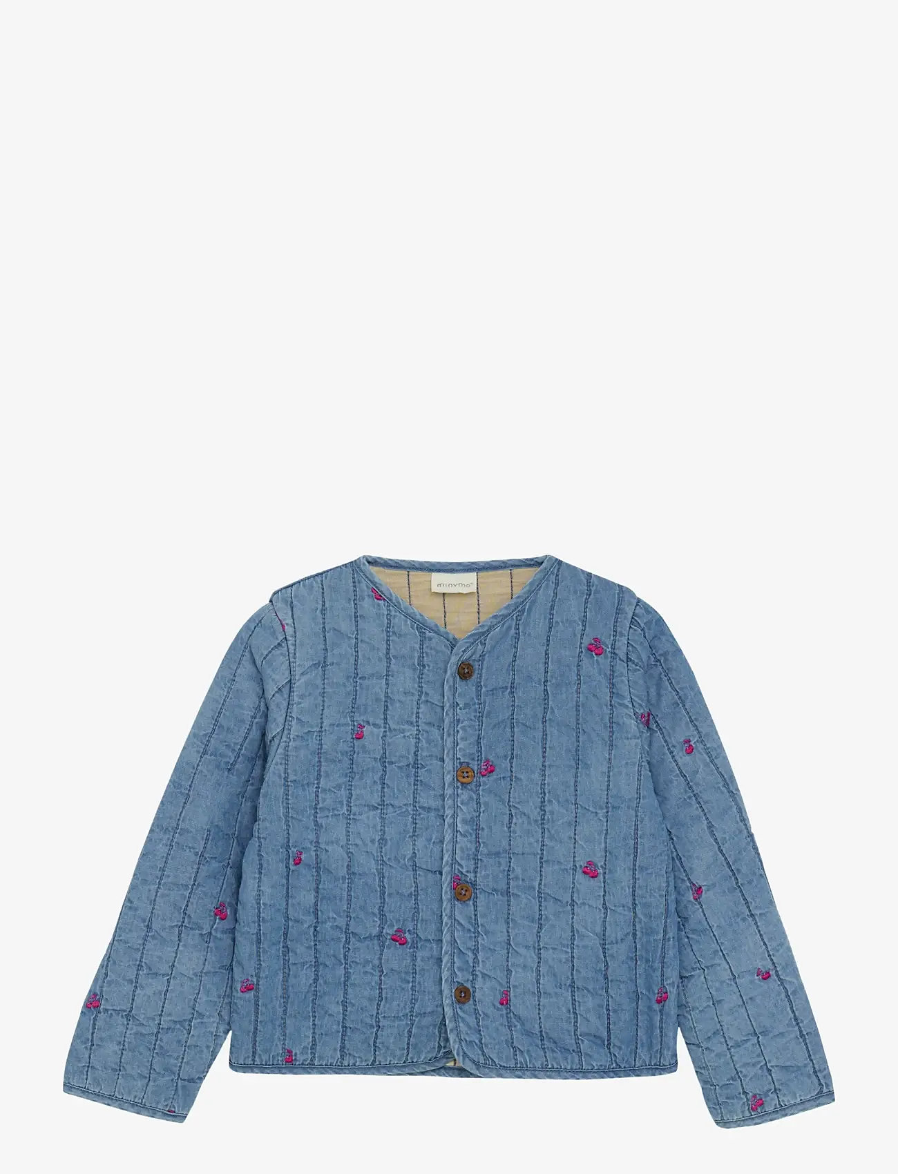 Minymo - Jacket Quilt w. Emb - cardigans - ombre blue - 0