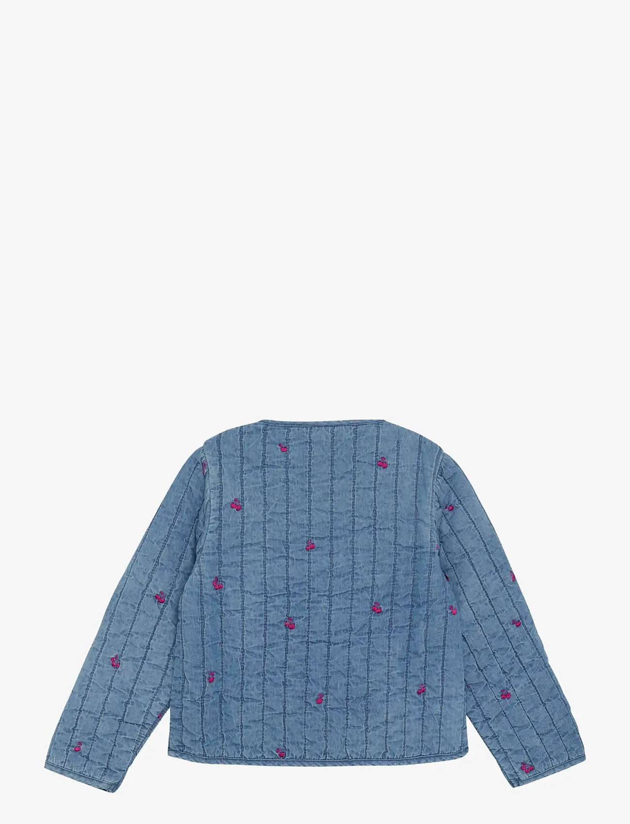 Minymo - Jacket Quilt w. Emb - cardigans - ombre blue - 1