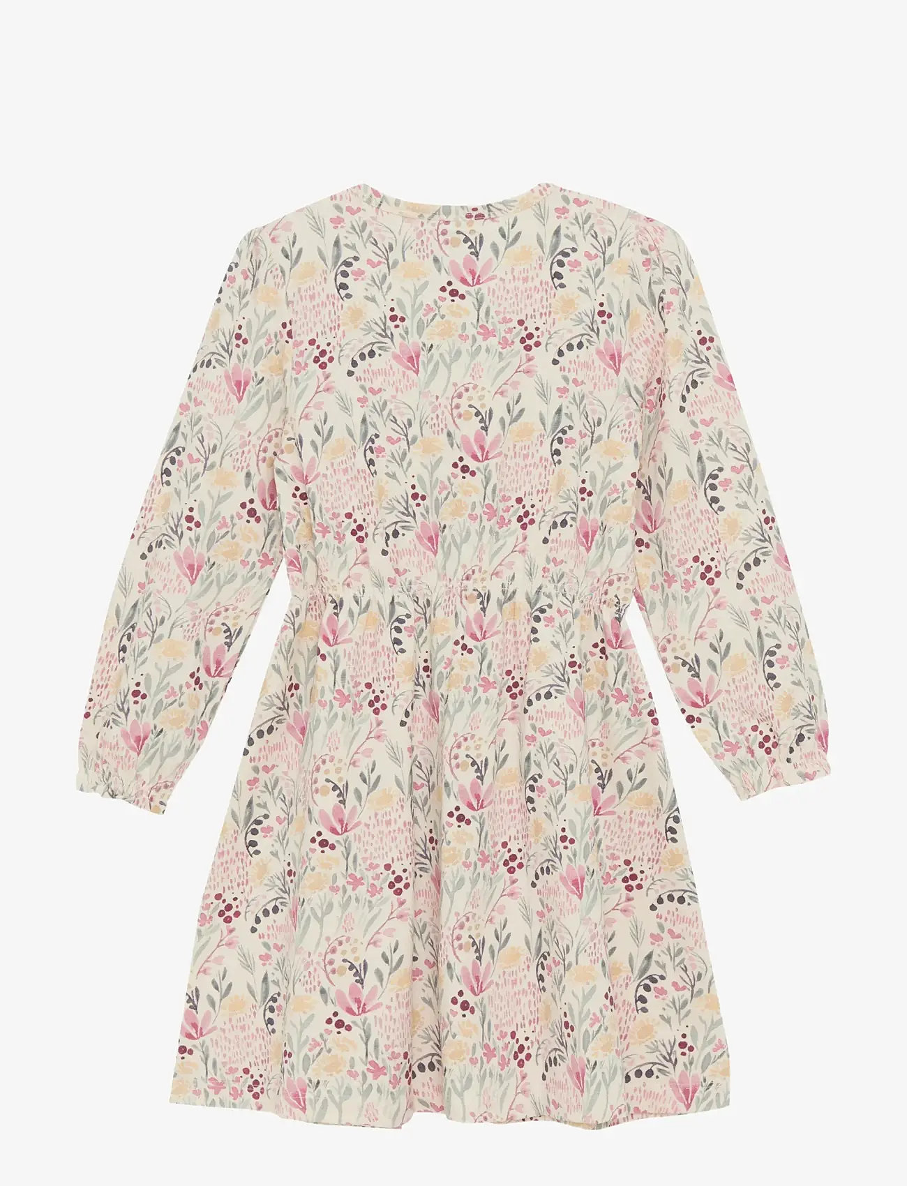 Minymo - Dress LS AOP - langärmelige freizeitkleider - sandshell - 1