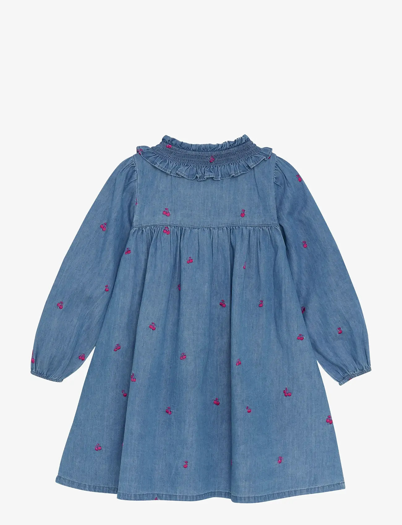 Minymo - Dress LS w. Emb - langærmede hverdagskjoler - ombre blue - 1