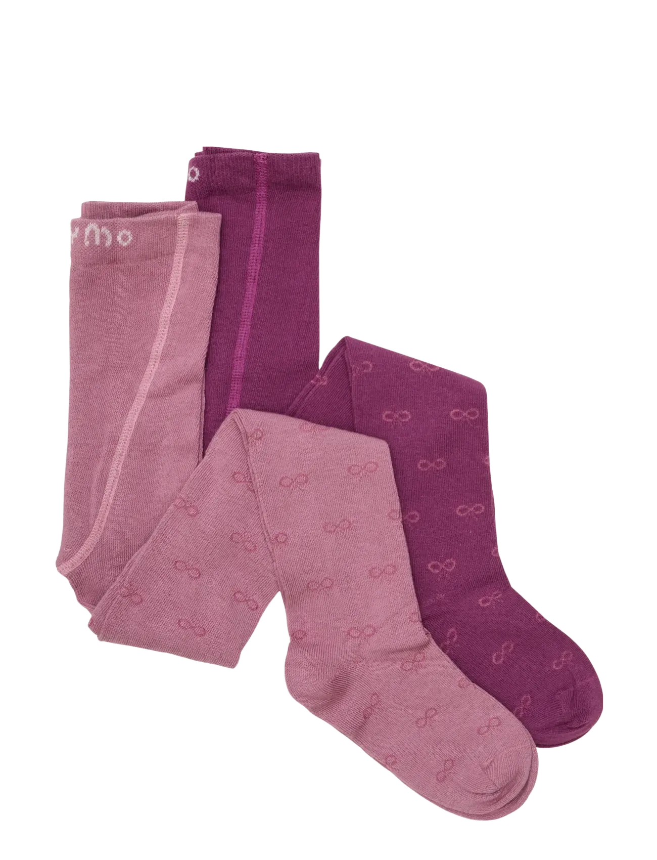 MINYMO 2-Pack Stockings W. Pattern Pink - 68< - Kinder