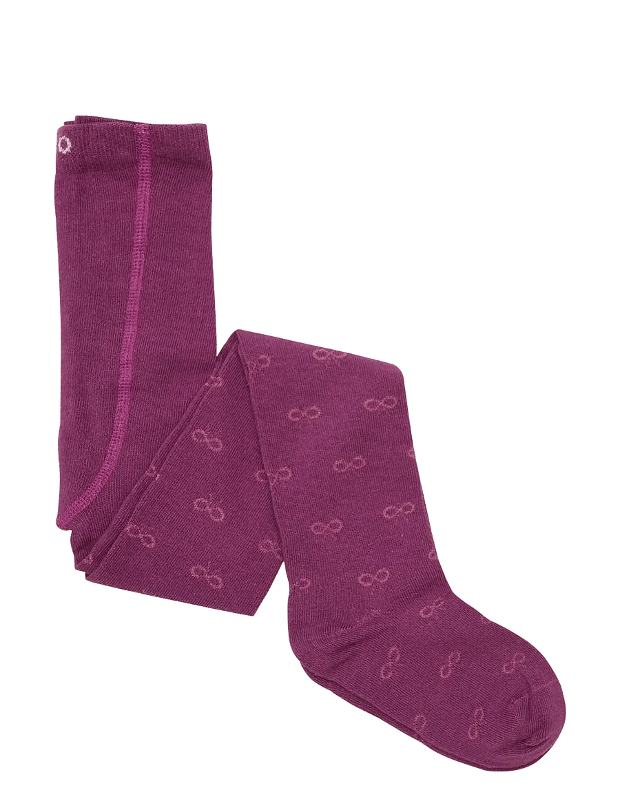 Minymo - 2-Pack Stockings w. Pattern - sokid - mauve orchid - 2