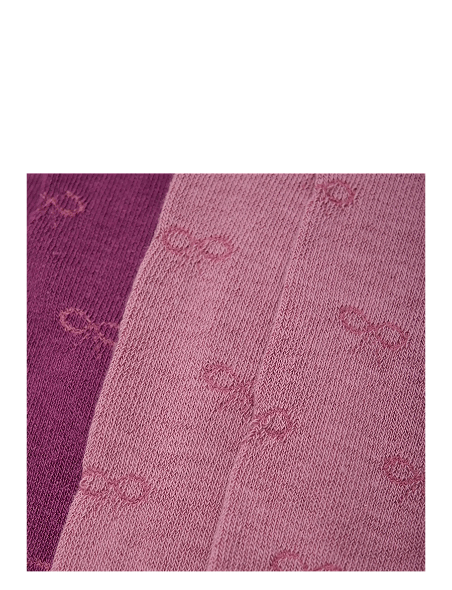 Minymo - 2-Pack Stockings w. Pattern - sokid - mauve orchid - 3