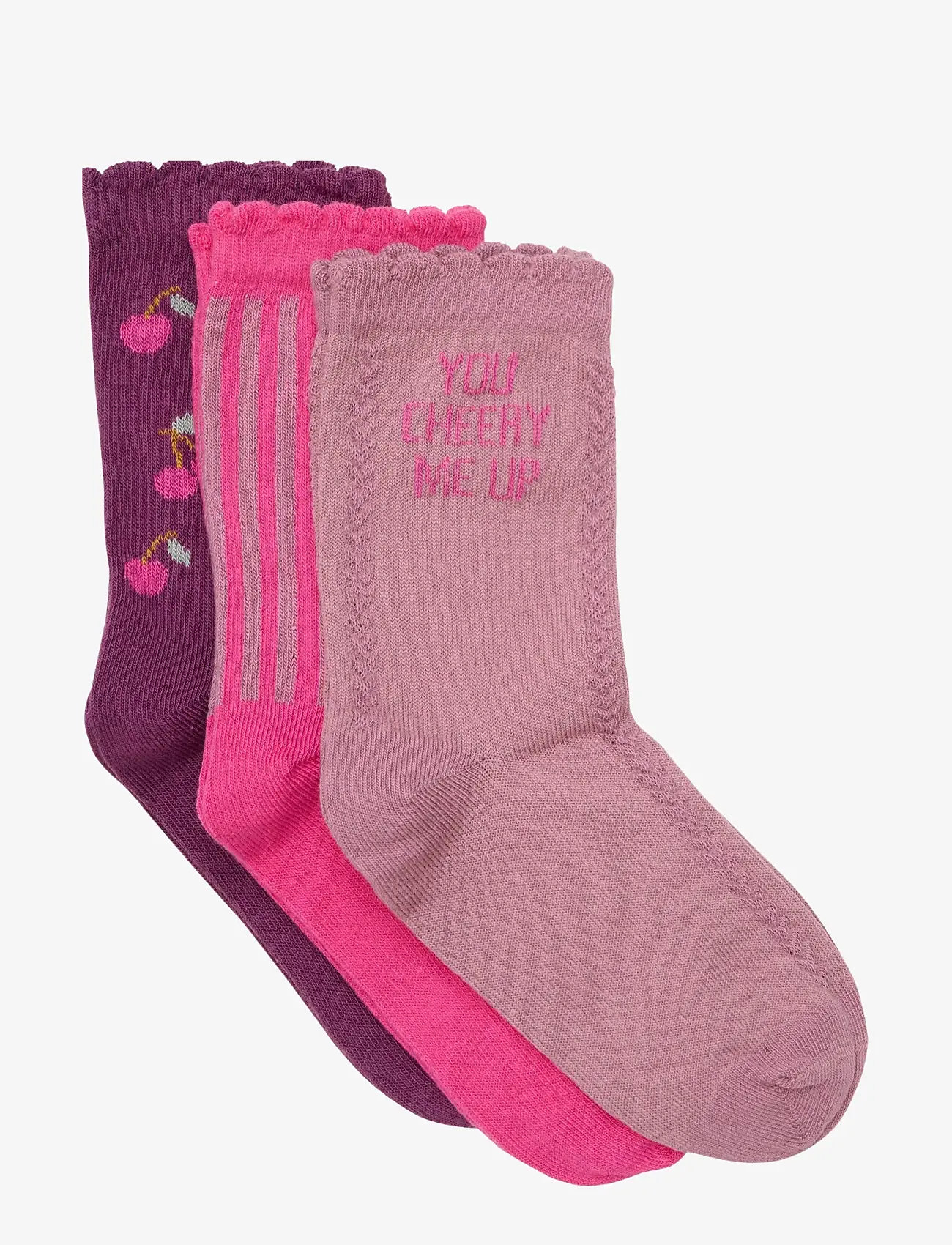 Minymo - 3-Pack Socks - herbstliche kleidung - mauve orchid - 0