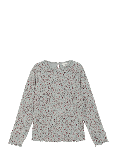 Minymo T-shirt LS AOP Rib - Long-sleeved t-shirts - PURITAN GRAY / grey