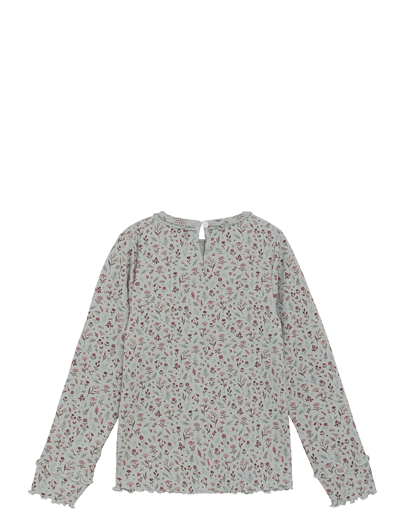 Minymo - T-shirt LS AOP Rib - pikkade varrukatega t-särgid - puritan gray - 1