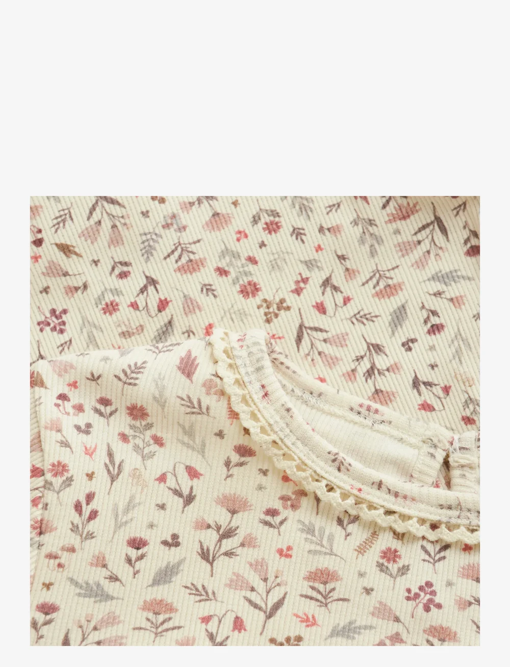 Minymo - T-shirt LS AOP Rib - långärmade t-shirts - sandshell - 3