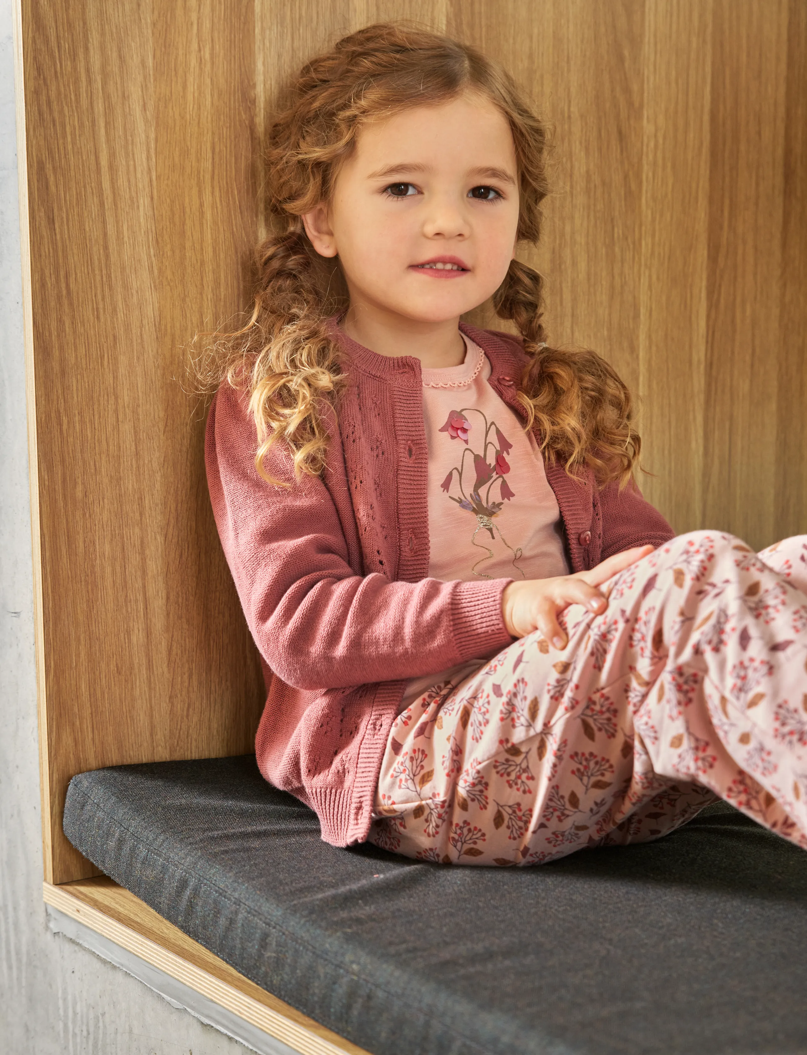 Minymo Cardigan Knit - Strickmode - WITHERED ROSE / burgundy