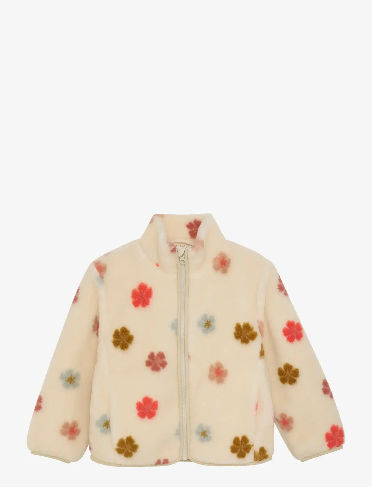 Minymo - Teddy Jacket AOP w. Lining - fleece jackets - sandshell - 1