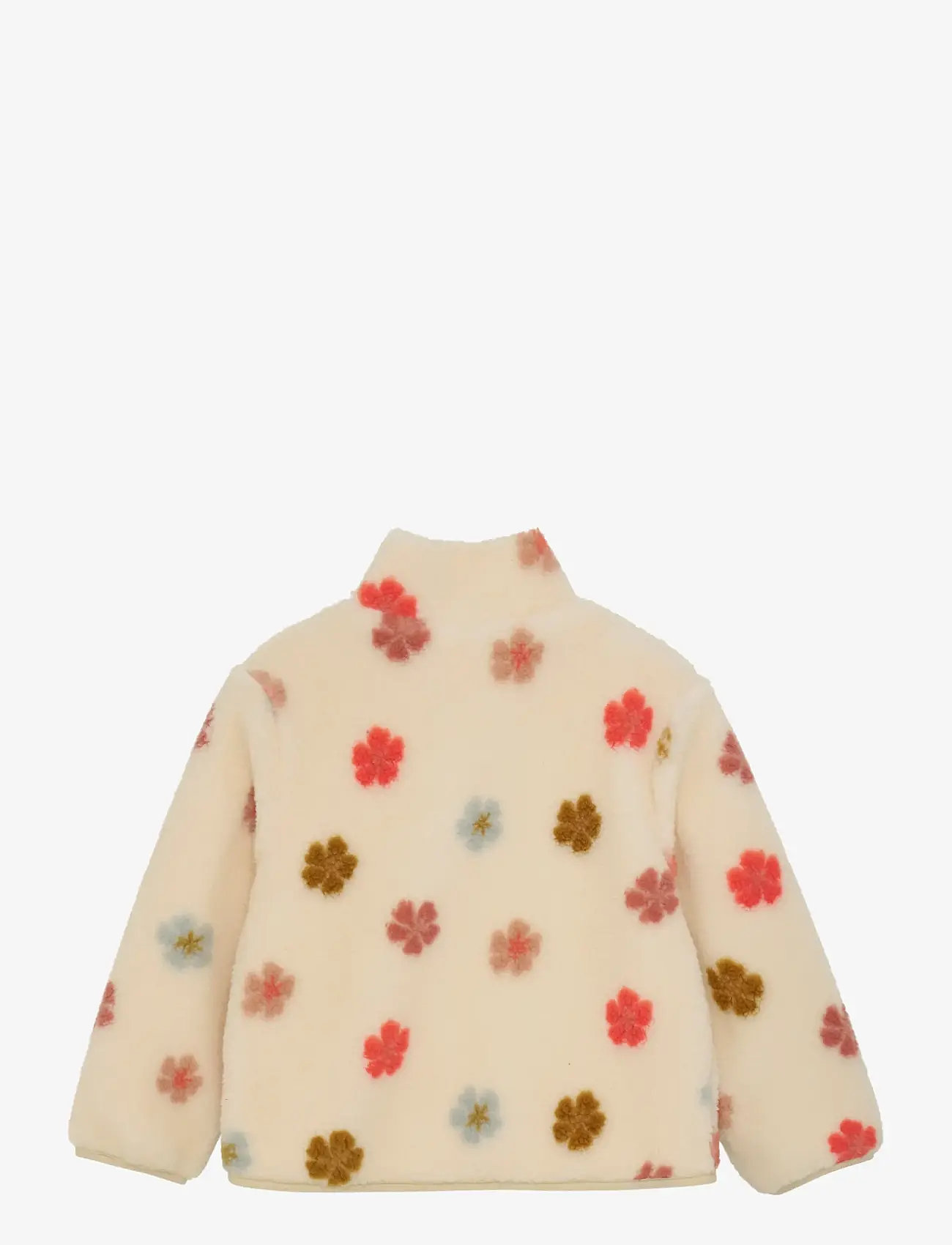 Minymo - Teddy Jacket AOP w. Lining - fleece jackets - sandshell - 2