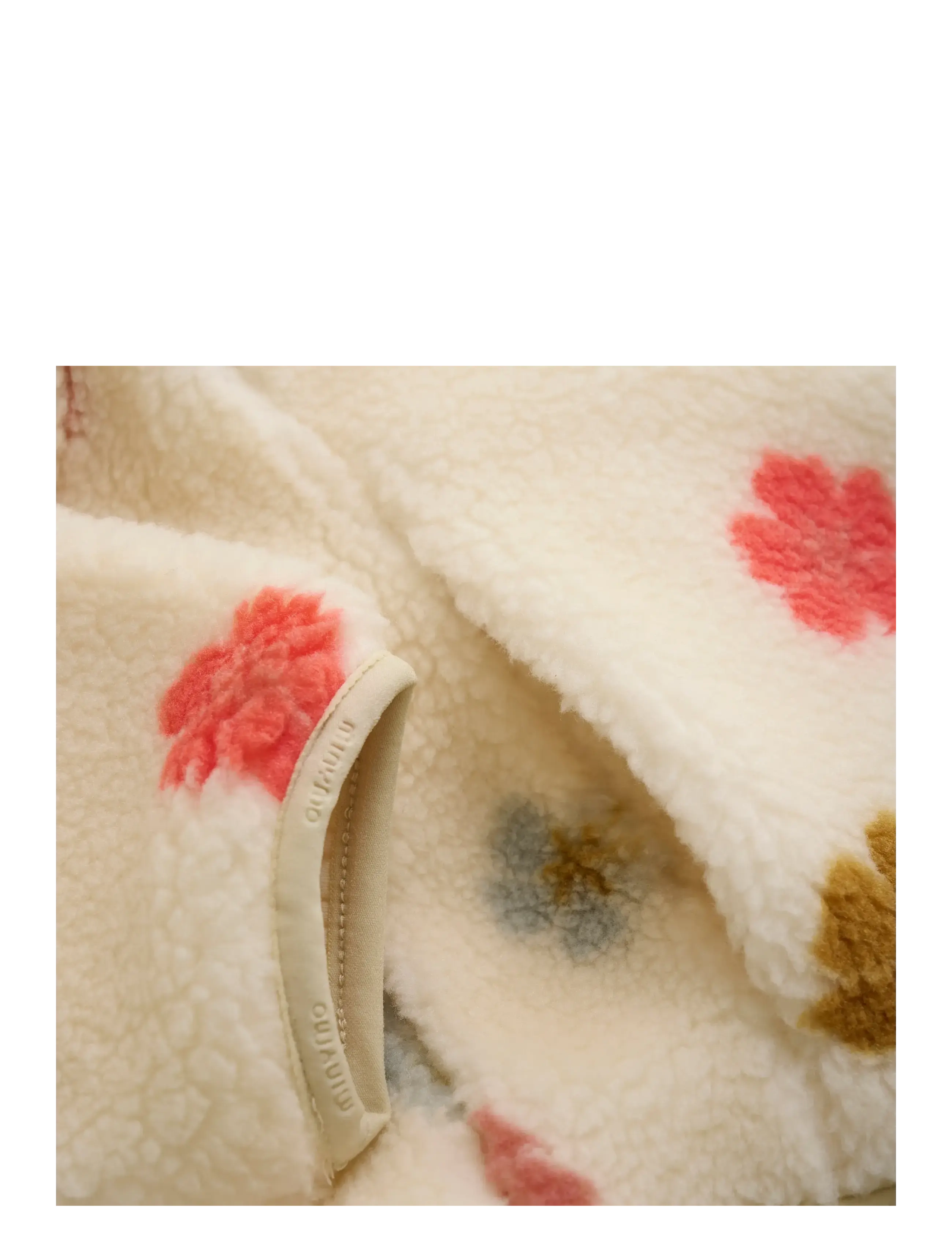 Minymo - Teddy Jacket AOP w. Lining - sandshell - 3