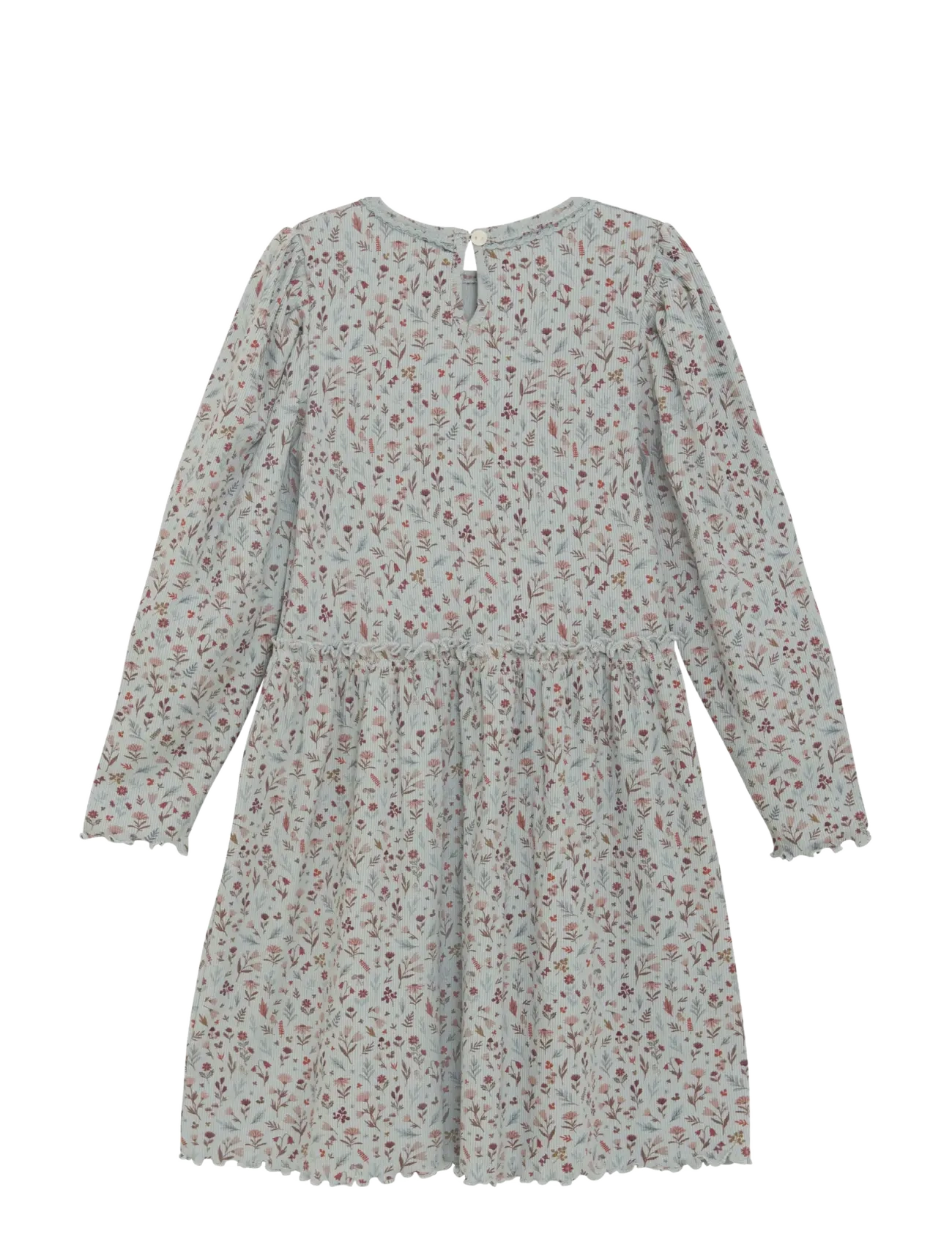 Minymo - Dress LS AOP Rib - langärmelige babykleider - puritan gray - 1