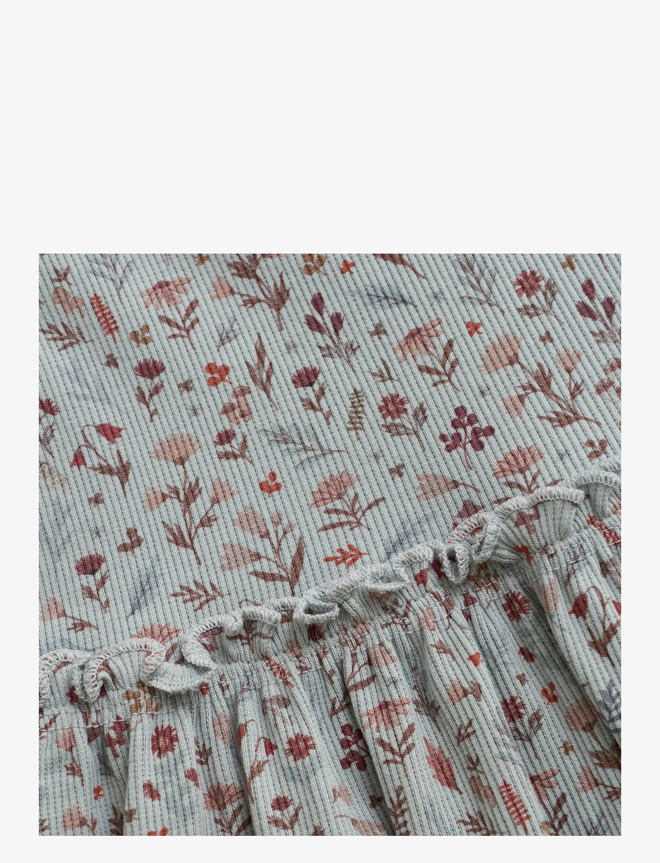 Minymo - Dress LS AOP Rib - langärmelige freizeitkleider - puritan gray - 2