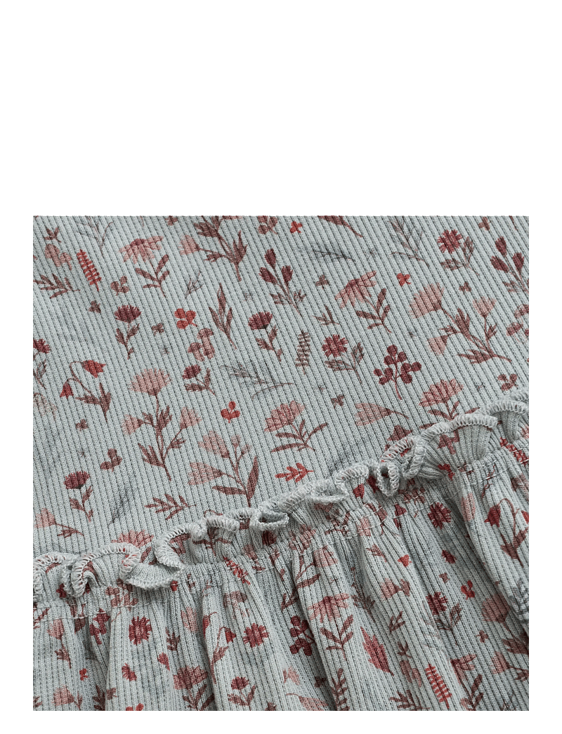 Minymo - Dress LS AOP Rib - langärmelige freizeitkleider - puritan gray - 2