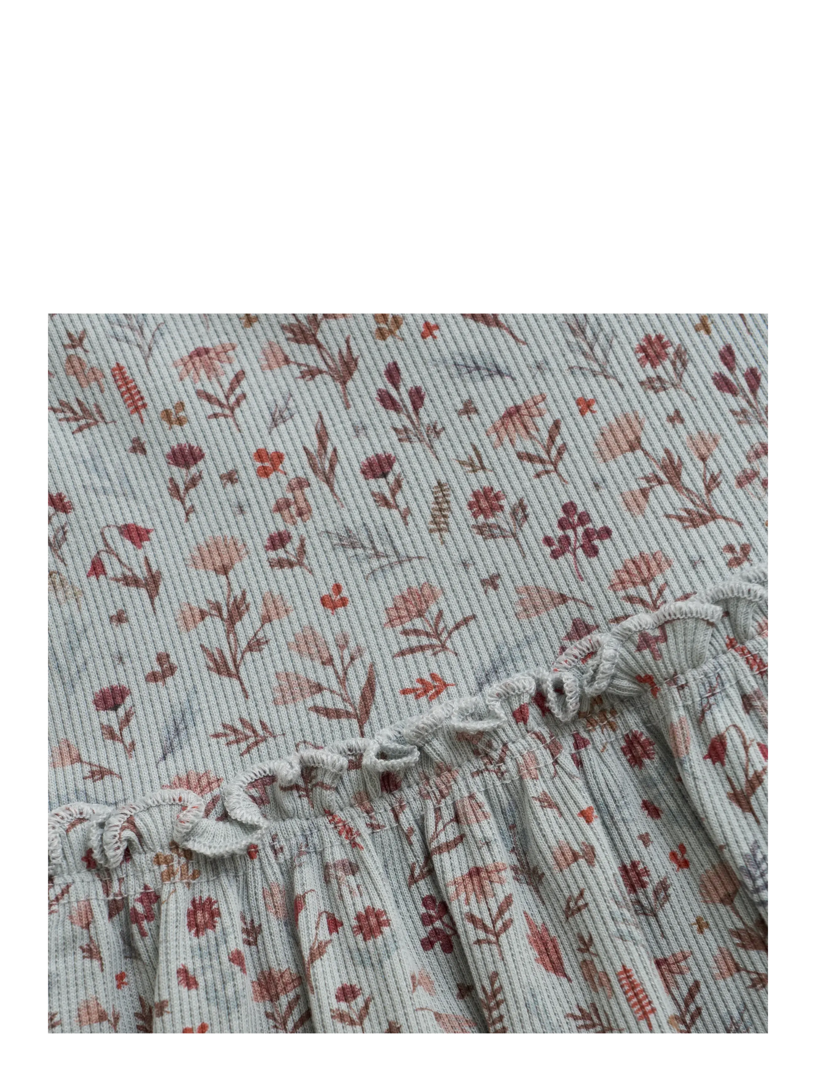 Minymo - Dress LS AOP Rib - langärmelige babykleider - puritan gray - 2
