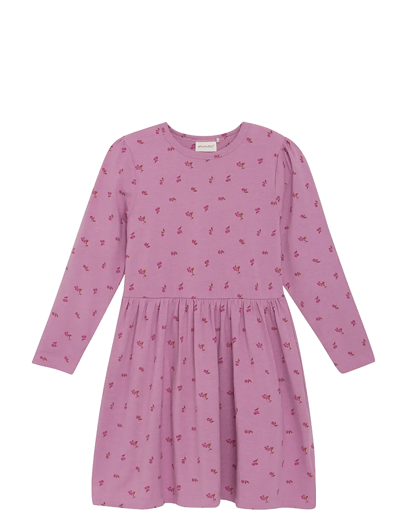 Minymo - Dress LS AOP - long-sleeved casual dresses - mauve orchid - 0