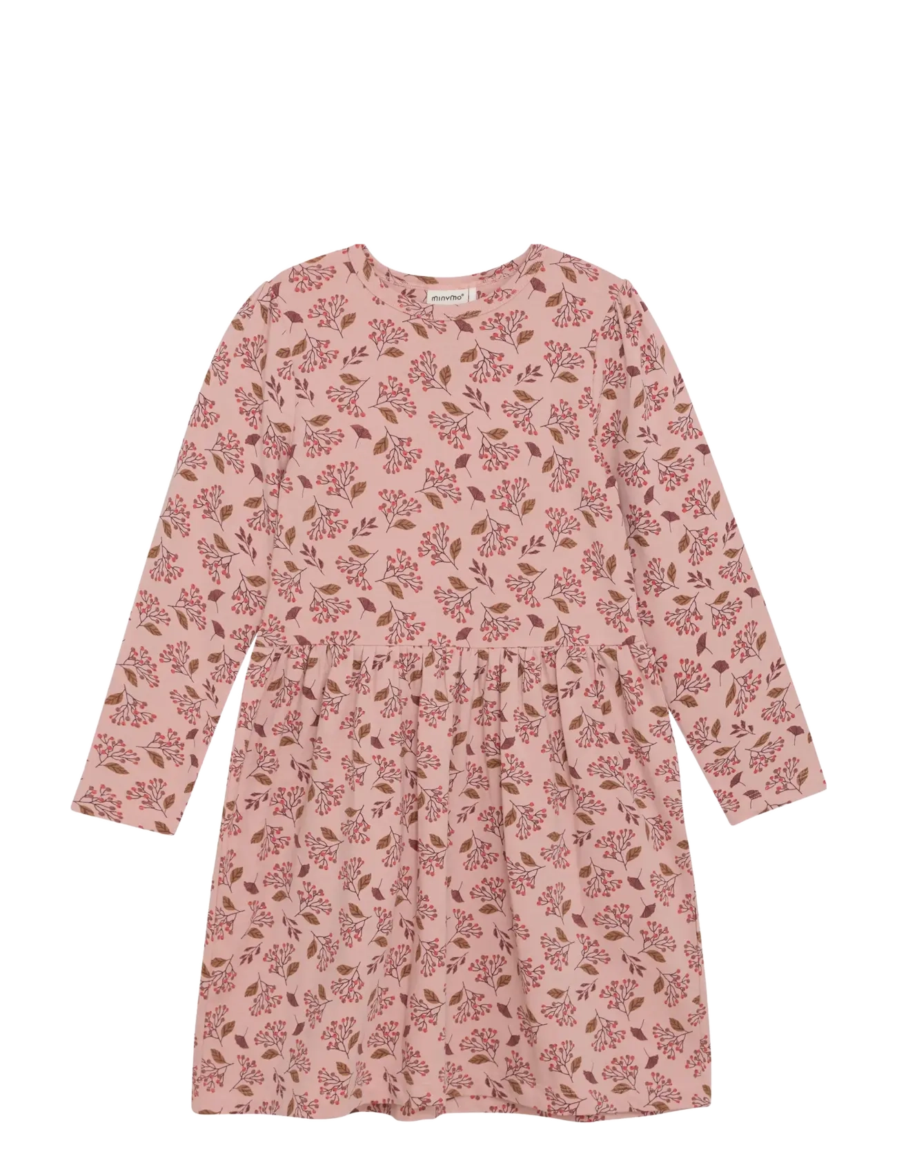 Minymo Dress Ls Aop, 98, Casual Dresses, Rosa - Long-sleeved Kinder