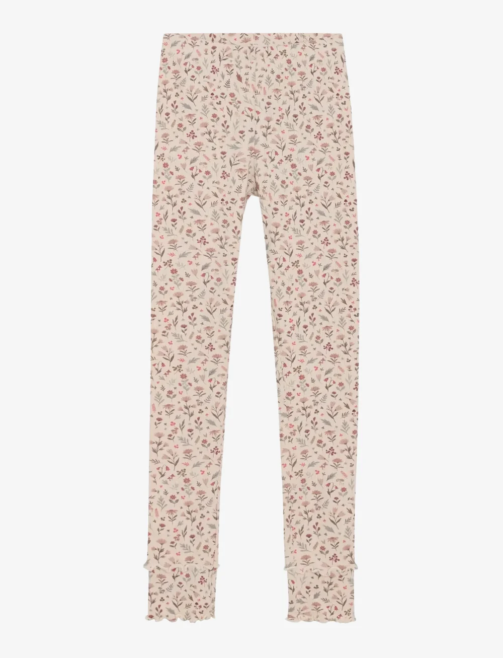 Minymo - Leggings AOP Rib - leggings - sandshell - 0