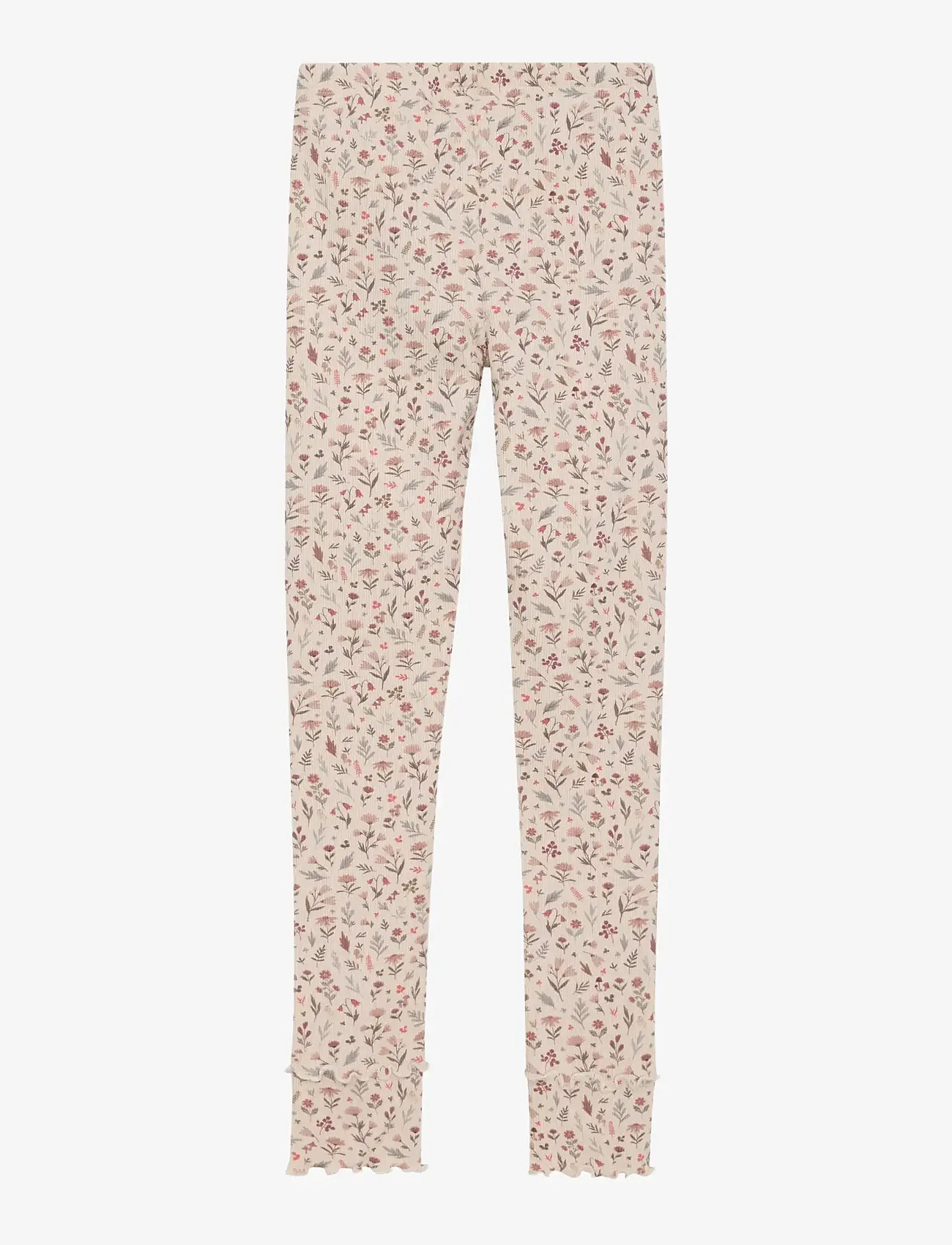 Minymo - Leggings AOP Rib - leggings - sandshell - 1