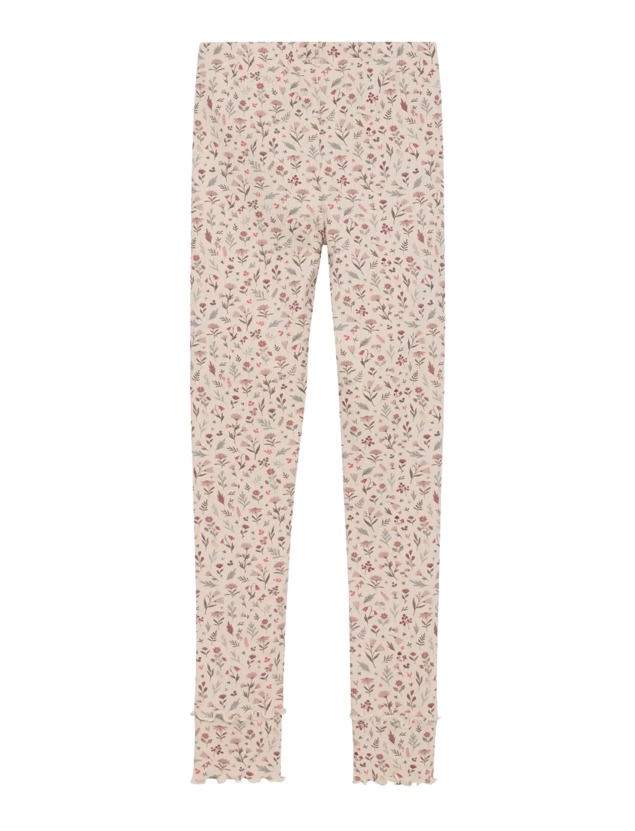 Minymo - Leggings AOP Rib - leggings - sandshell - 1