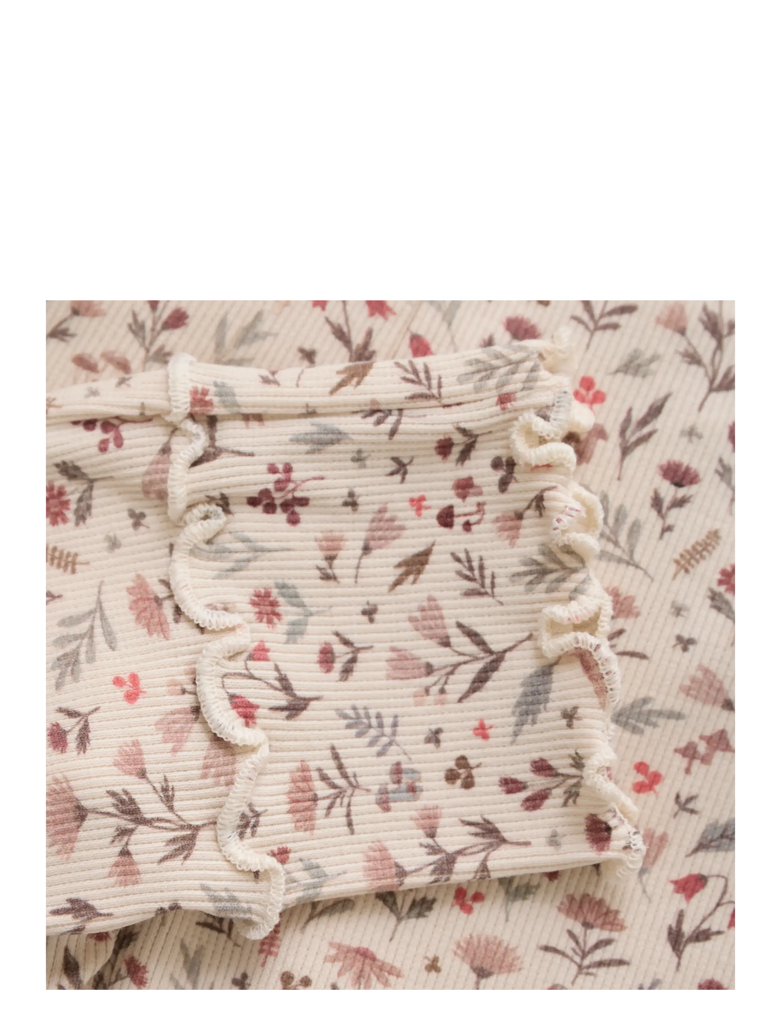 Minymo - Leggings AOP Rib - leggings - sandshell - 2