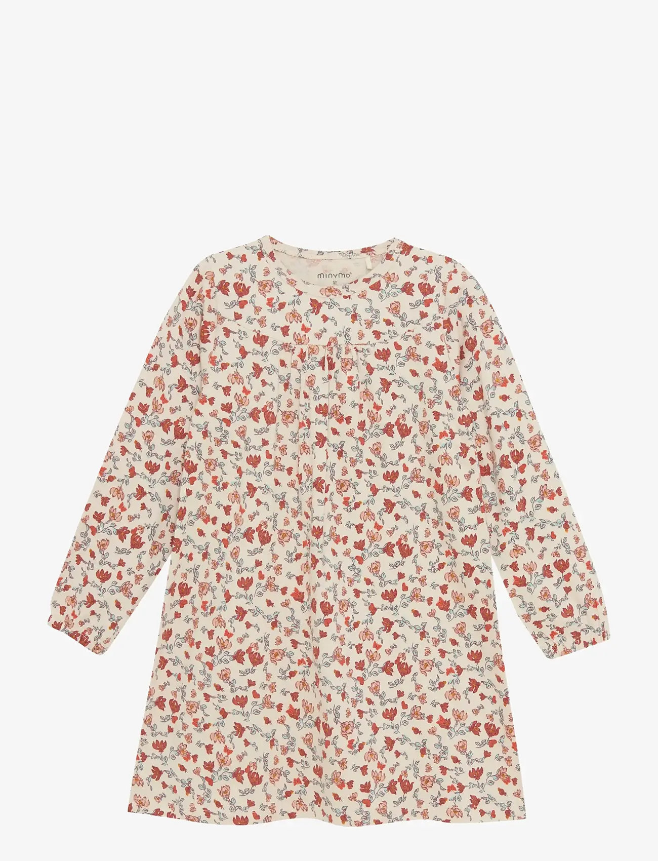 Minymo - Nightdress LS  AOP - natkjoler - sandshell - 1