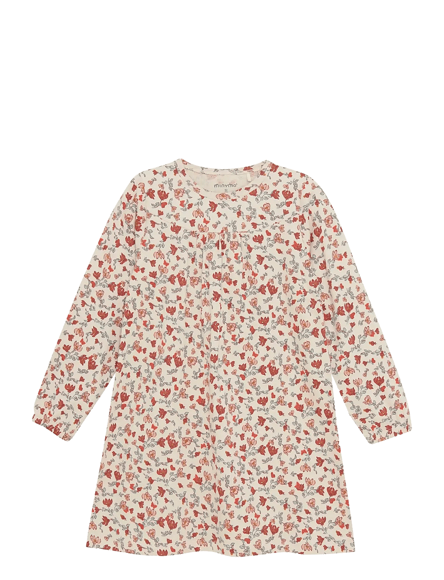 Minymo - Nightdress LS AOP - nachthemden - sandshell - 1
