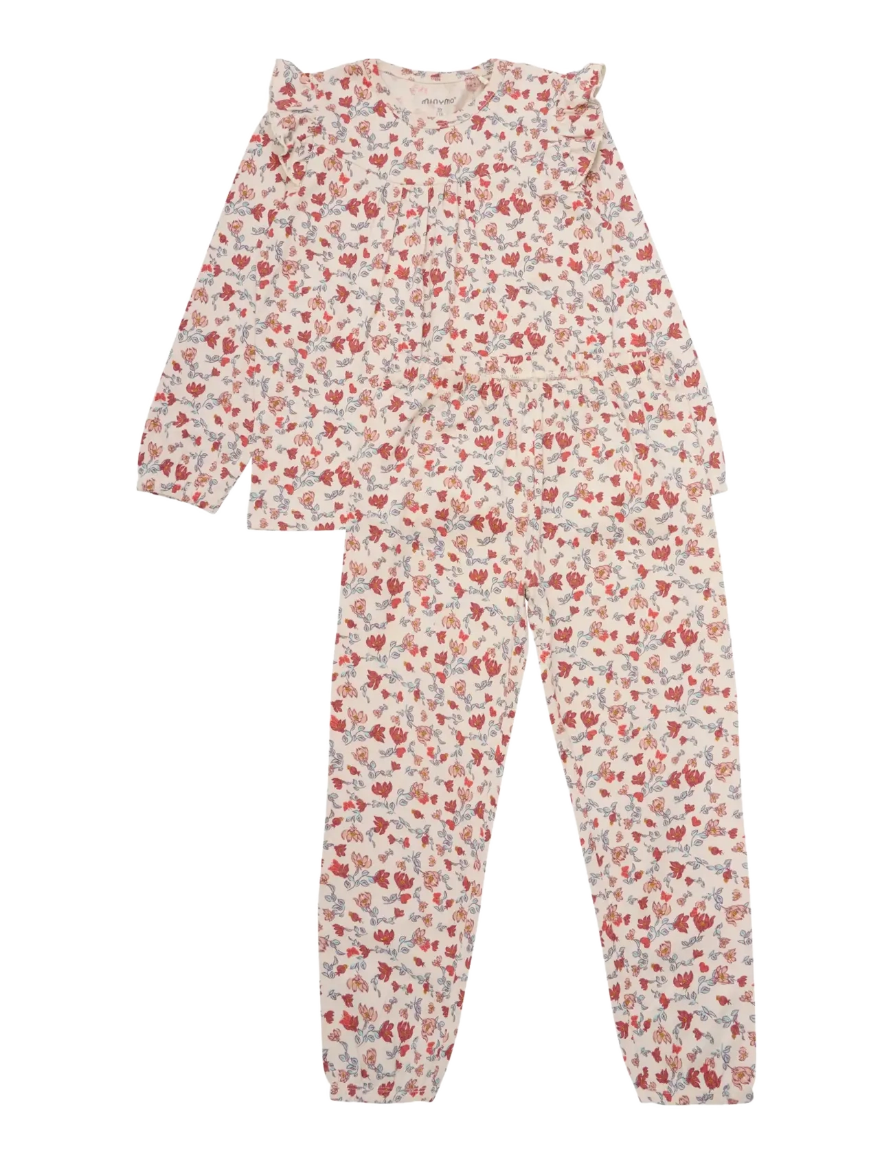 Minymo Pyjamas Ls Set Aop, 128, Pyjamas, Rosa - Pyjama Sets, Kinder