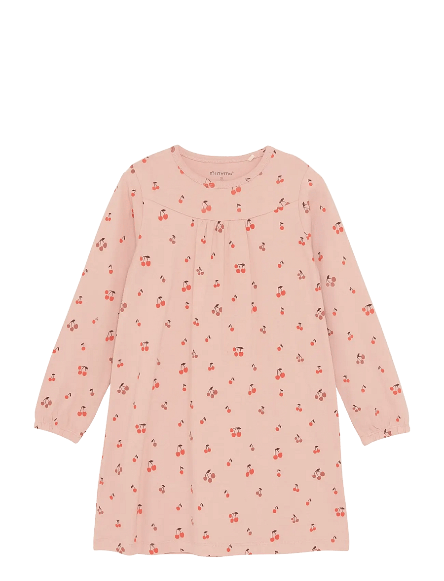 Minymo - Nightdress LS AOP - long-sleeved casual dresses - misty rose - 0