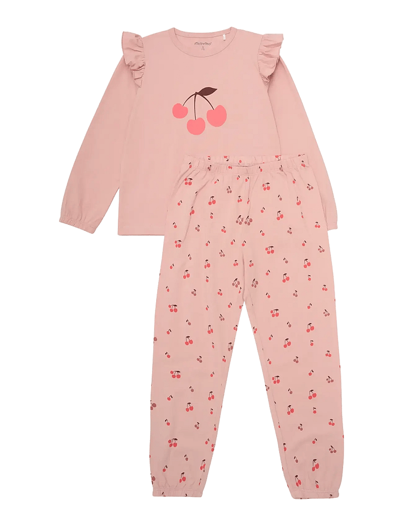 Minymo - Pyjamas LS Set AOP - pyjamassæt - misty rose - 1