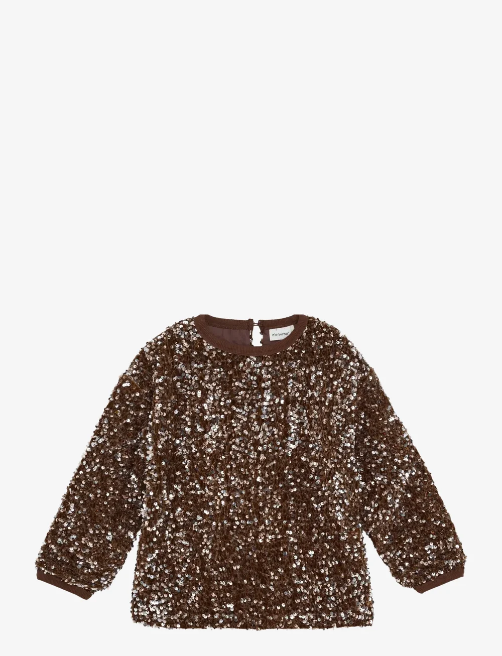 Minymo - Blouse LS w. Sequins - bluzki i tuniki - woodrose - 1