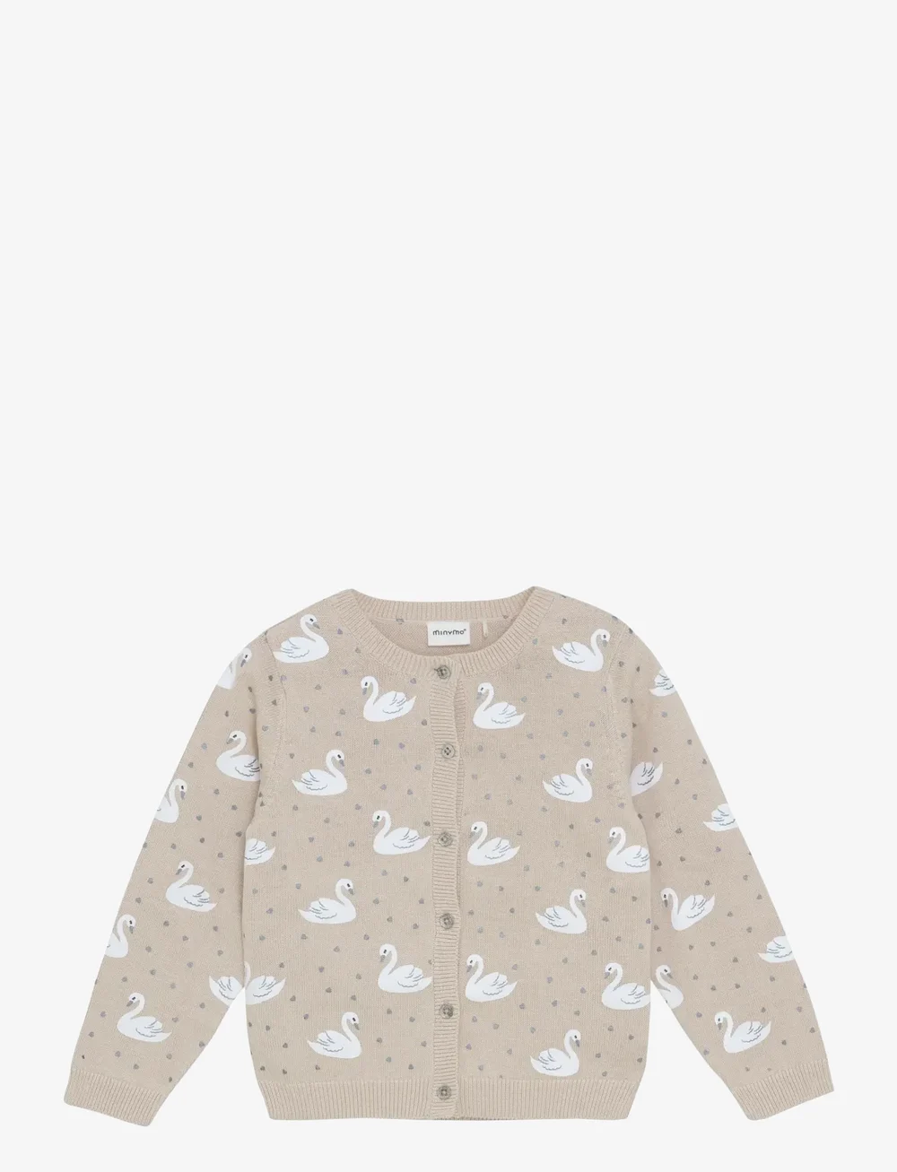 Minymo - Cardigan LS AOP Knit - kardiganid - smoke gray - 1