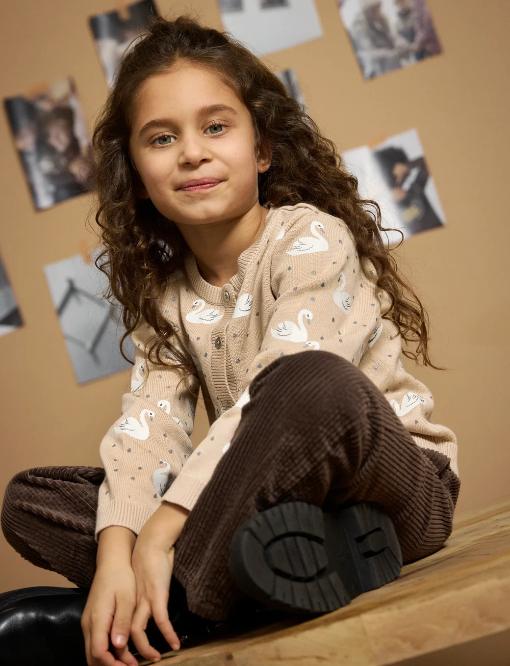 Minymo - Cardigan LS AOP Knit - kardiganid - smoke gray - 0