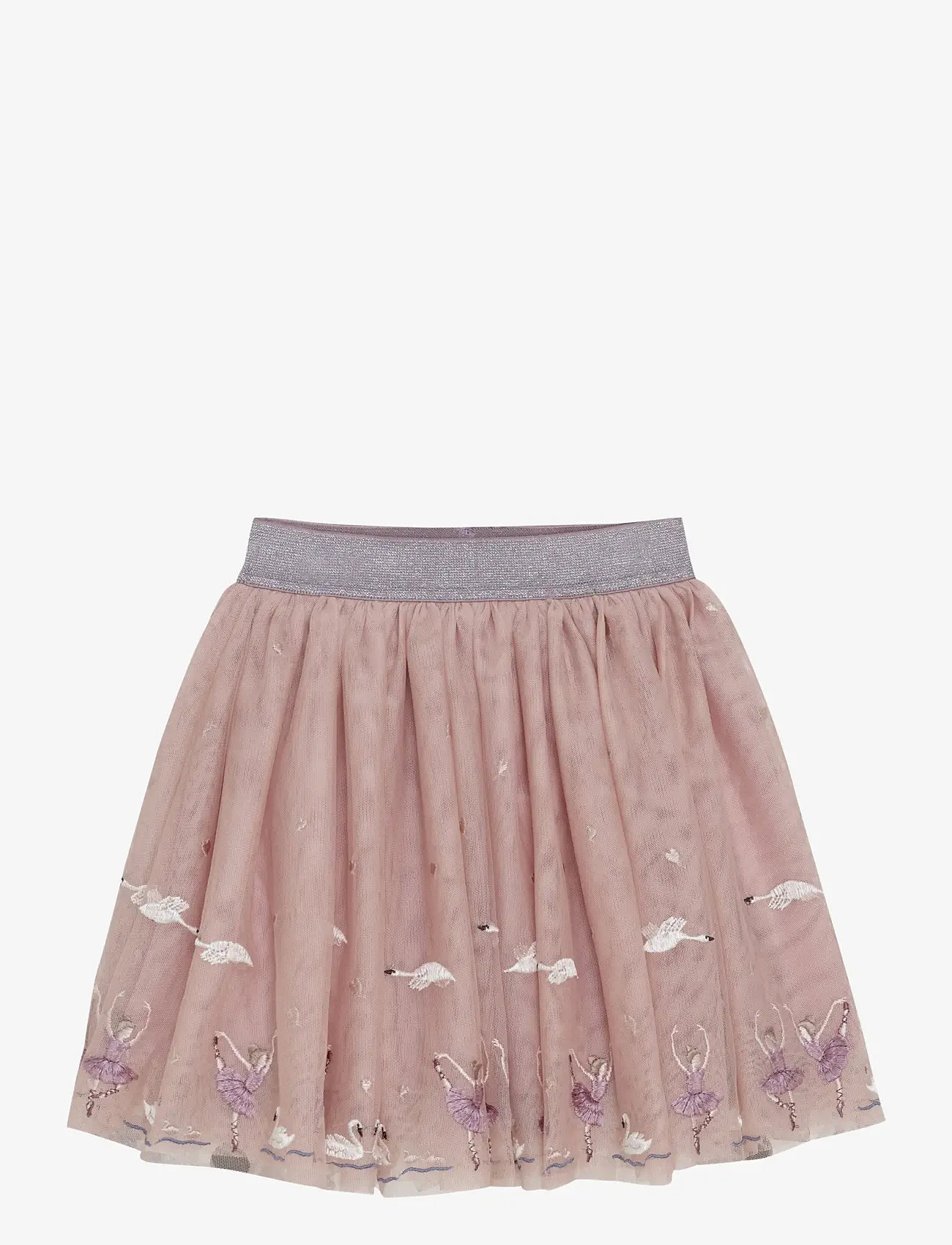 Minymo - Skirt Mesh w. Emb. - miniseelikud - shadow gray - 1