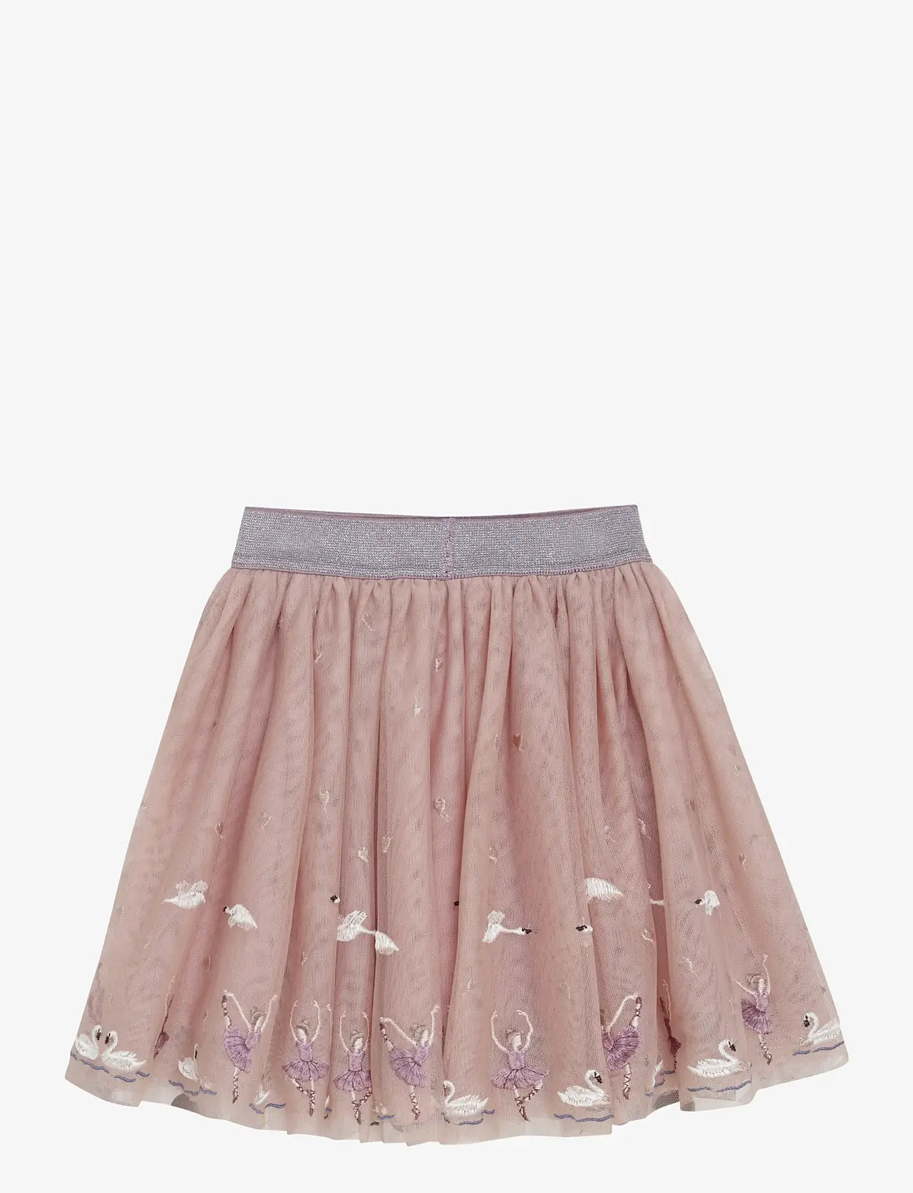 Minymo - Skirt Mesh w. Emb. - miniseelikud - shadow gray - 2