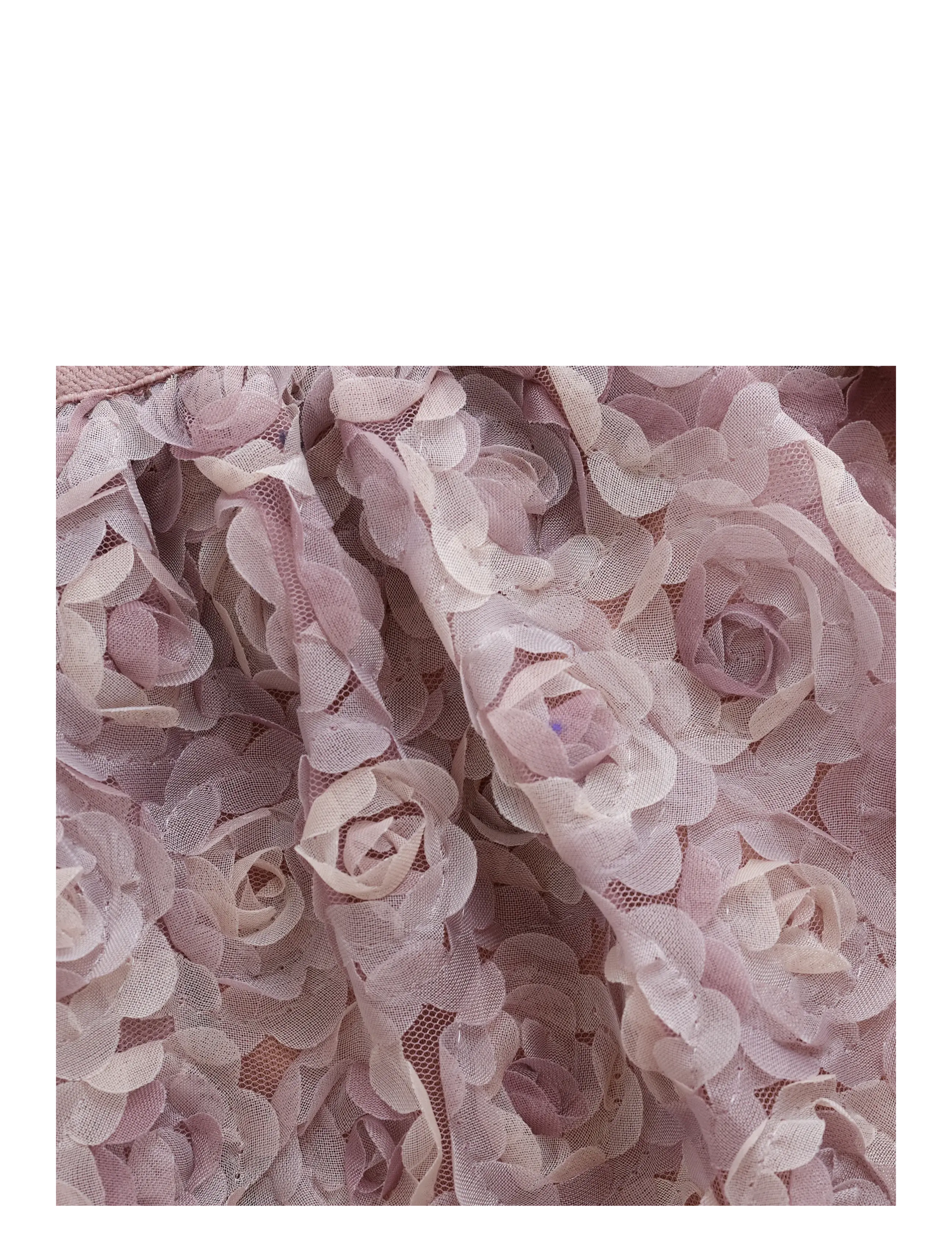 Minymo - Skirt w. Mesh Flowers - kjolar - woodrose - 3