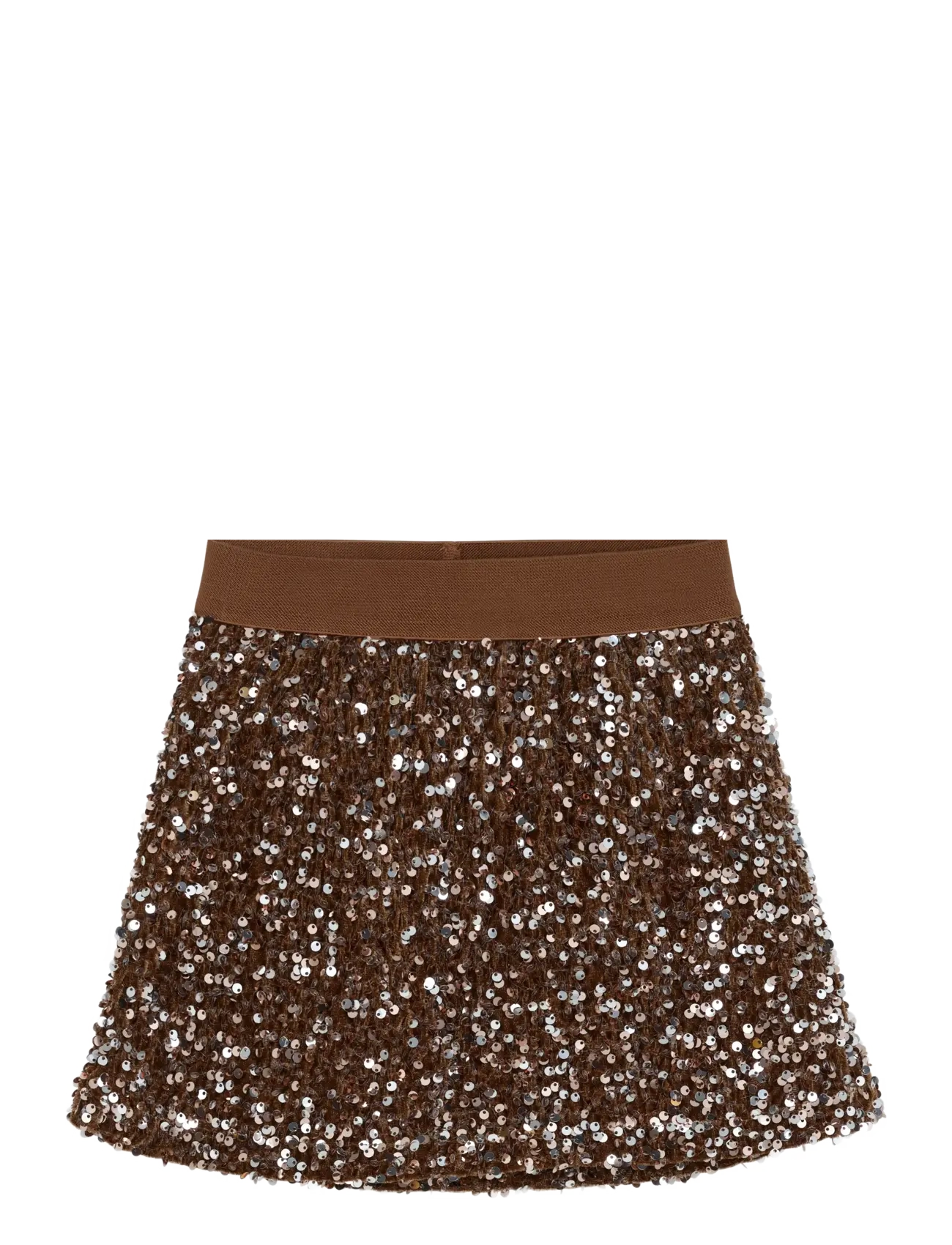 Minymo Skirt w. Sequins - 4 for 3 - WOODROSE / brown