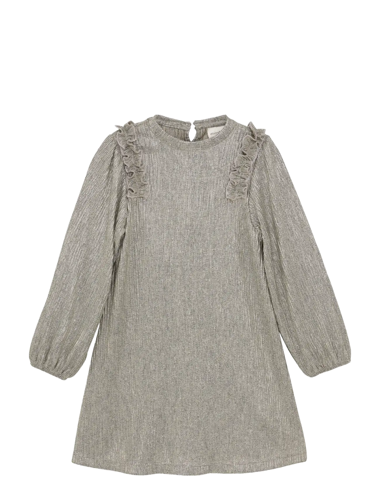 Minymo Dress Ls, 122, Casual Dresses, Grau - Long-sleeved Kinder