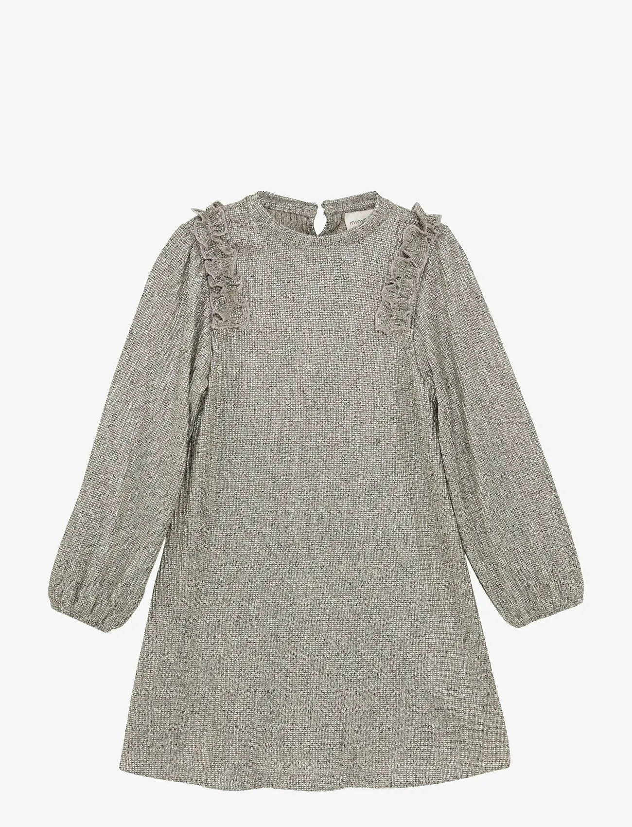 Minymo - Dress LS - långärmade vardagsklänningar - silver - 0