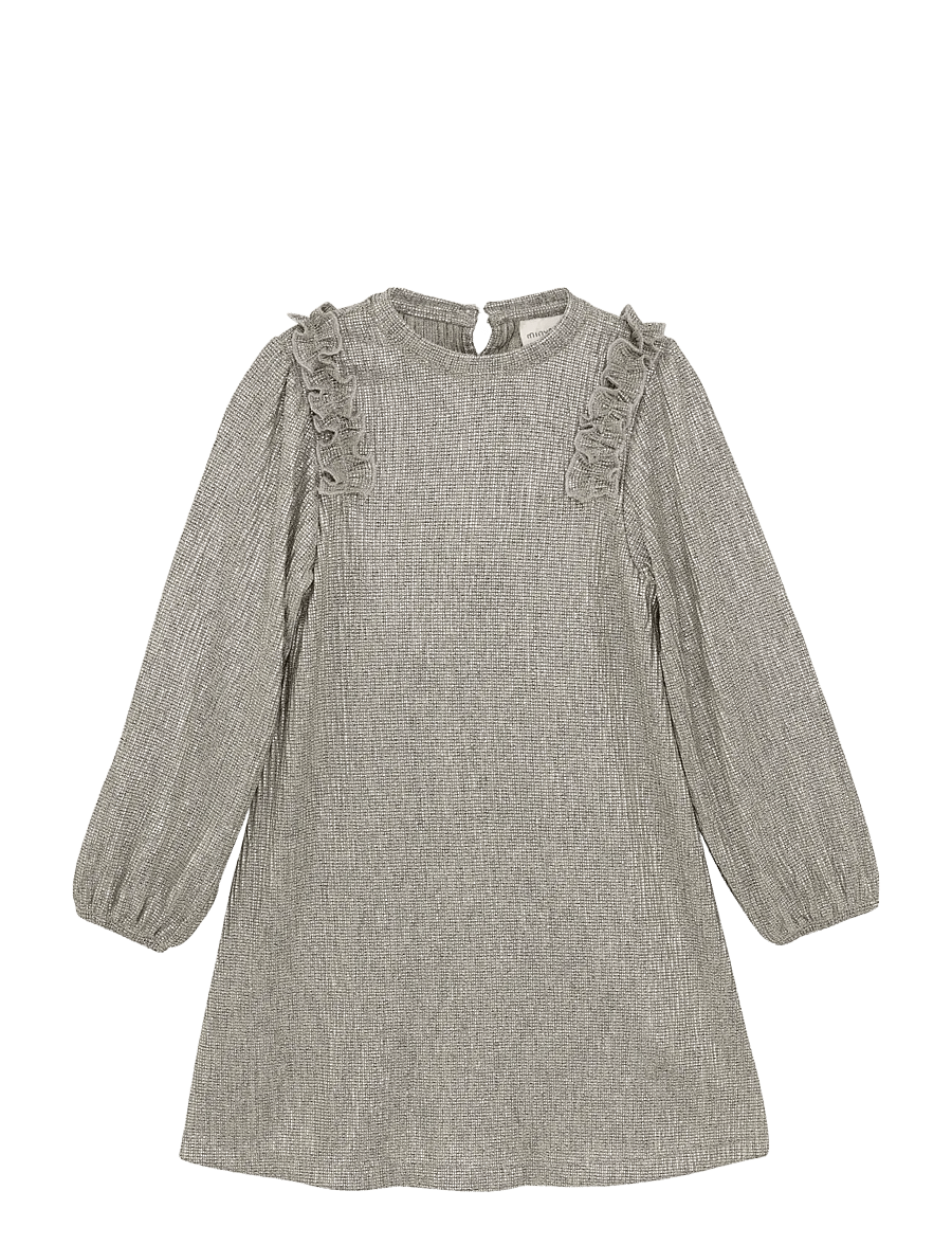 Minymo - Dress LS - long-sleeved casual dresses - silver - 0